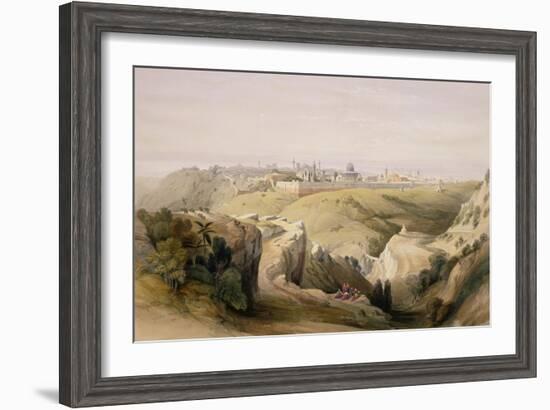 Jerusalem from the Mount of Olives, April 8th 1839, Plate 6 from Volume I of "The Holy Land"-David Roberts-Framed Giclee Print