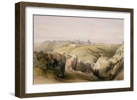 Jerusalem from the Mount of Olives, April 8th 1839, Plate 6 from Volume I of "The Holy Land"-David Roberts-Framed Giclee Print