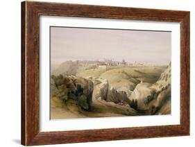 Jerusalem from the Mount of Olives, April 8th 1839, Plate 6 from Volume I of "The Holy Land"-David Roberts-Framed Giclee Print