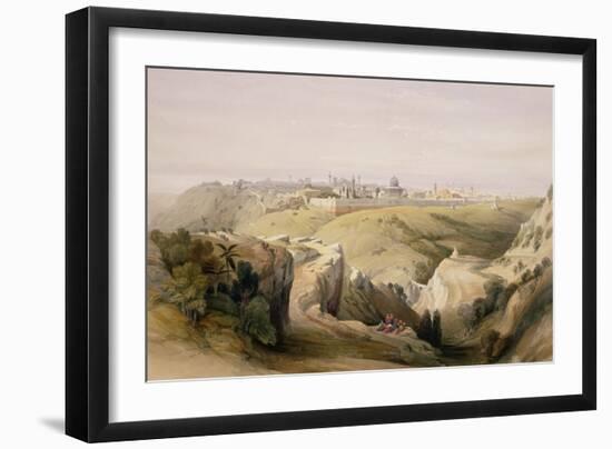 Jerusalem from the Mount of Olives, April 8th 1839, Plate 6 from Volume I of "The Holy Land"-David Roberts-Framed Giclee Print