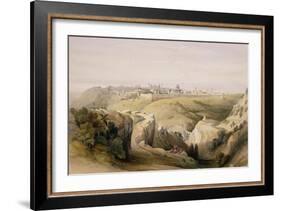 Jerusalem from the Mount of Olives, April 8th 1839, Plate 6 from Volume I of "The Holy Land"-David Roberts-Framed Giclee Print