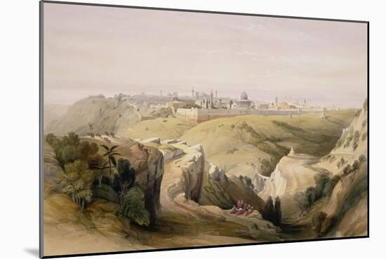 Jerusalem from the Mount of Olives, April 8th 1839, Plate 6 from Volume I of "The Holy Land"-David Roberts-Mounted Giclee Print