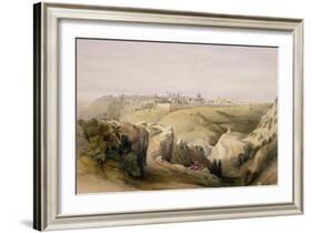 Jerusalem from the Mount of Olives, April 8th 1839, Plate 6 from Volume I of "The Holy Land"-David Roberts-Framed Giclee Print