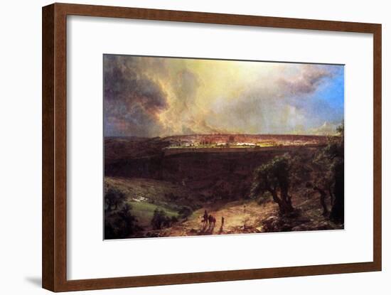 Jerusalem From The Mount Of Olives-Frederic Edwin Church-Framed Art Print