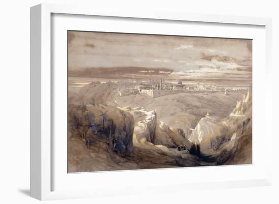 Jerusalem from the Road Leading to Bethany-David Roberts-Framed Giclee Print