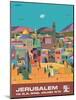 Jerusalem Israel - via El Al Israel Airlines, Vintage Airline Travel Poster, 1970s-Peri Rosenfeld-Mounted Art Print