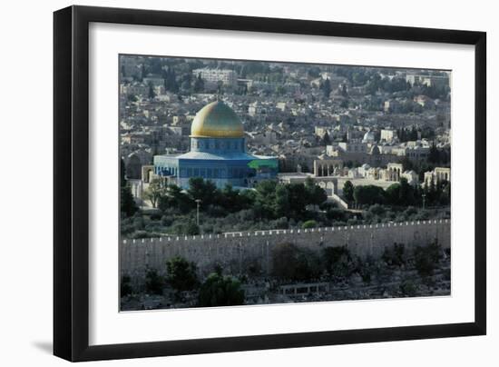 Jerusalem, Israel, View from the Mount of Olives, Dome of the Rock in the Center-null-Framed Giclee Print