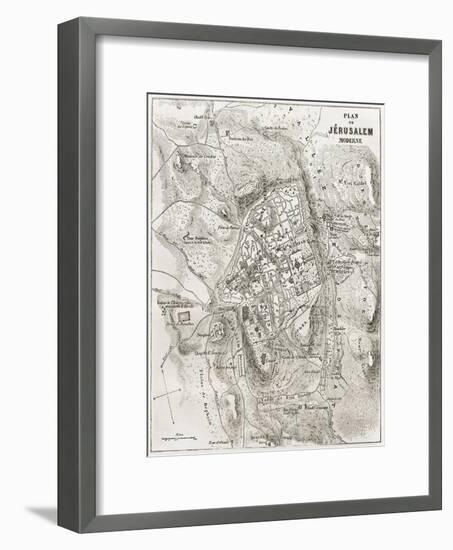 Jerusalem Old Map-marzolino-Framed Art Print