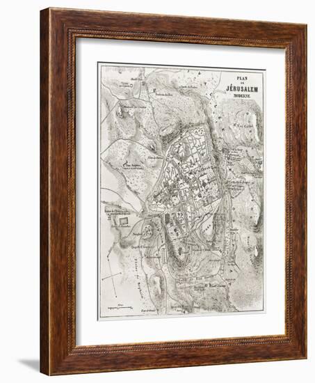 Jerusalem Old Map-marzolino-Framed Art Print