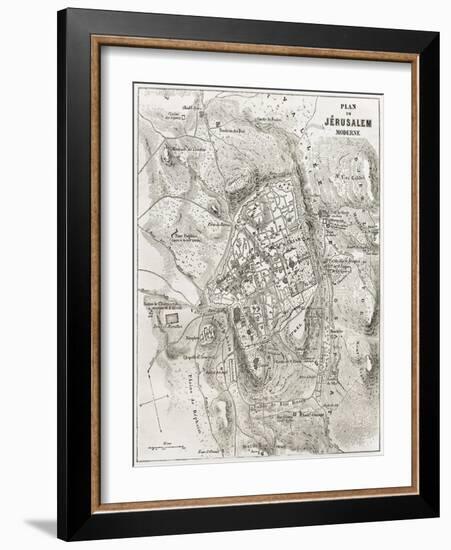 Jerusalem Old Map-marzolino-Framed Art Print