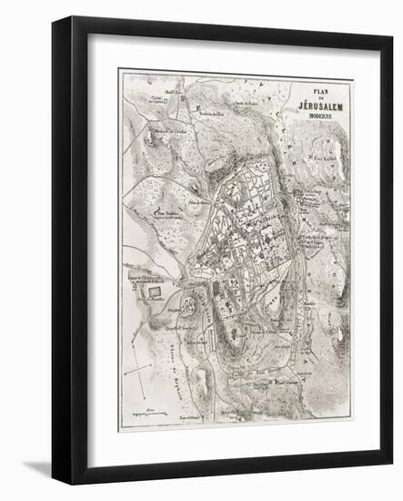 Jerusalem Old Map-marzolino-Framed Art Print