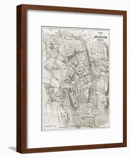 Jerusalem Old Map-marzolino-Framed Art Print