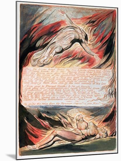 Jerusalem the Emanation of Giant Albion, The Divine Hand Found the Two Limits, Satan and Adam, 1804-William Blake-Mounted Giclee Print