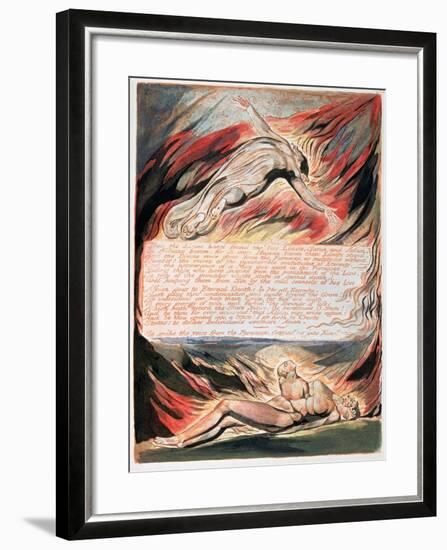 Jerusalem the Emanation of Giant Albion, The Divine Hand Found the Two Limits, Satan and Adam, 1804-William Blake-Framed Giclee Print