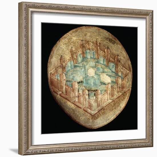 Jerusalem the Holy City, Fresco, 16th century, Tecamachalco, Puebla, Mexico-Juan Gerson-Framed Photographic Print