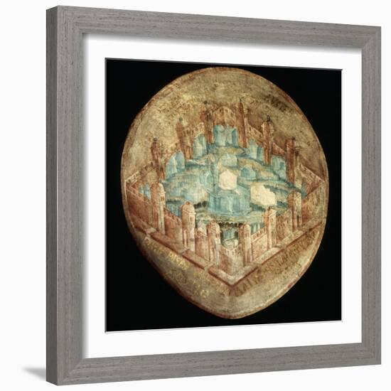 Jerusalem the Holy City, Fresco, 16th century, Tecamachalco, Puebla, Mexico-Juan Gerson-Framed Photographic Print