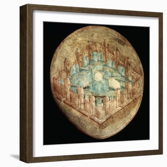 Jerusalem the Holy City, Fresco, 16th century, Tecamachalco, Puebla, Mexico-Juan Gerson-Framed Photographic Print