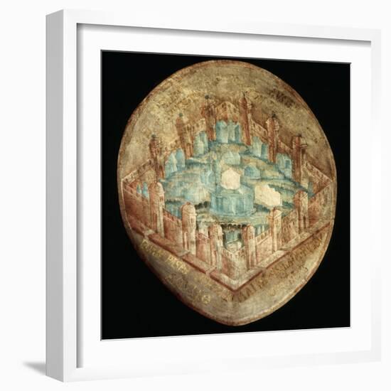 Jerusalem the Holy City, Fresco, 16th century, Tecamachalco, Puebla, Mexico-Juan Gerson-Framed Photographic Print