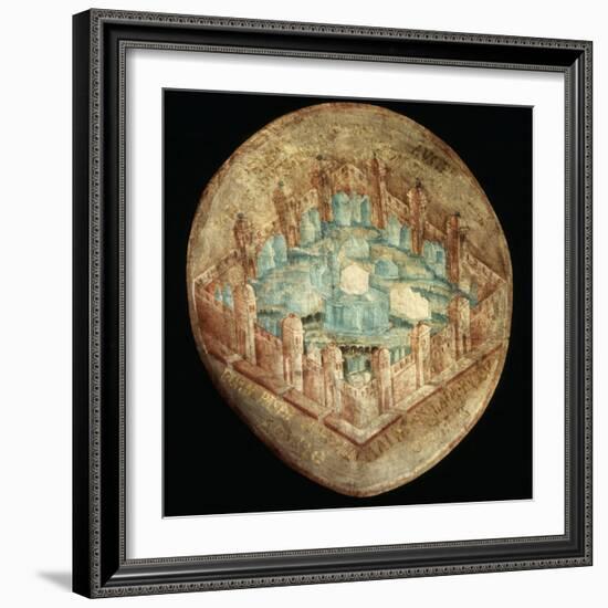 Jerusalem the Holy City, Fresco, 16th century, Tecamachalco, Puebla, Mexico-Juan Gerson-Framed Photographic Print