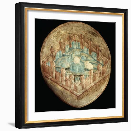 Jerusalem the Holy City, Fresco, 16th century, Tecamachalco, Puebla, Mexico-Juan Gerson-Framed Photographic Print