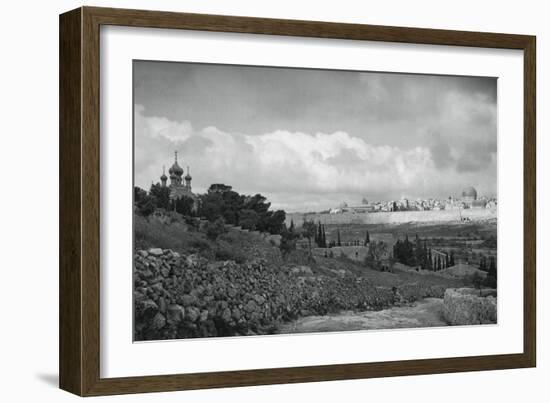 Jeruslem and the Garden of Gethsemane, 1937-Martin Hurlimann-Framed Giclee Print