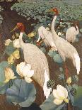 White Ducks and Hollyhocks-Jesse Arms Botke-Art Print