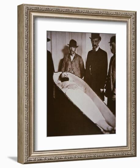 Jesse James in His Coffin after Being Shot Dead in 1882-American Photographer-Framed Giclee Print