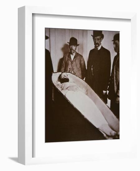 Jesse James in His Coffin after Being Shot Dead in 1882-American Photographer-Framed Giclee Print