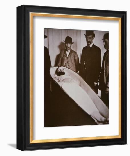 Jesse James in His Coffin after Being Shot Dead in 1882-American Photographer-Framed Giclee Print