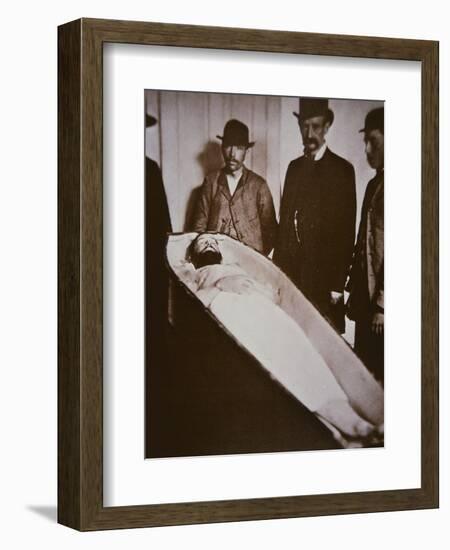 Jesse James in His Coffin after Being Shot Dead in 1882-American Photographer-Framed Premium Giclee Print