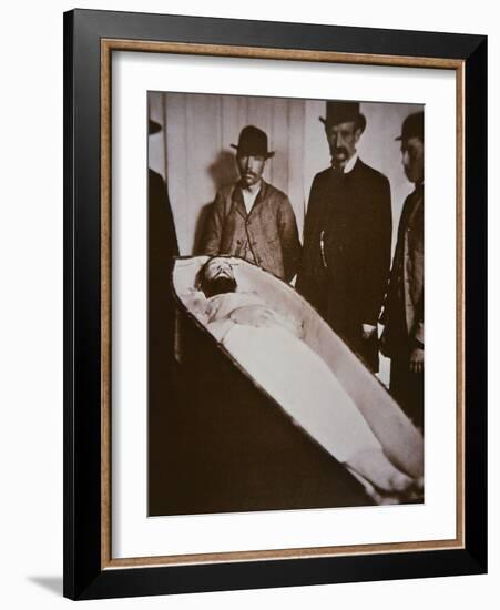 Jesse James in His Coffin after Being Shot Dead in 1882-American Photographer-Framed Giclee Print