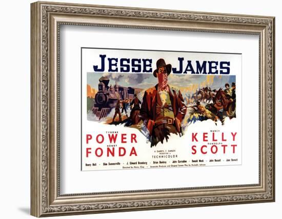 Jesse James, Tyrone Power As Jesse James, 1939-null-Framed Photo