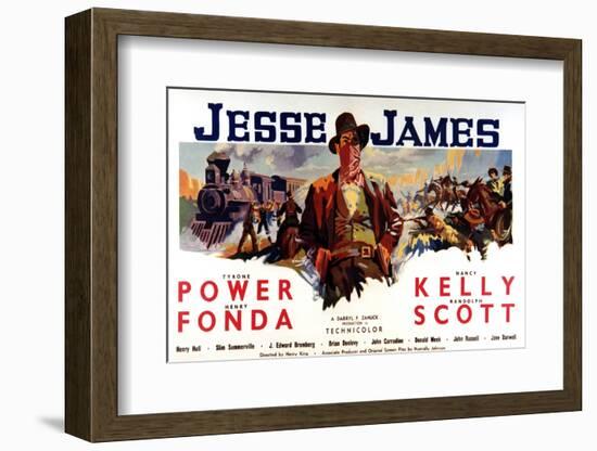 Jesse James, Tyrone Power As Jesse James, 1939-null-Framed Photo