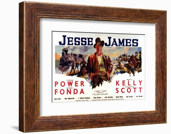 Jesse James, Tyrone Power As Jesse James, 1939-null-Framed Photo