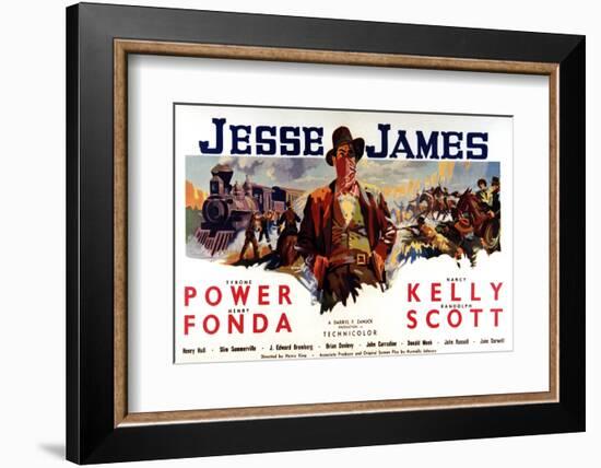 Jesse James, Tyrone Power As Jesse James, 1939-null-Framed Photo