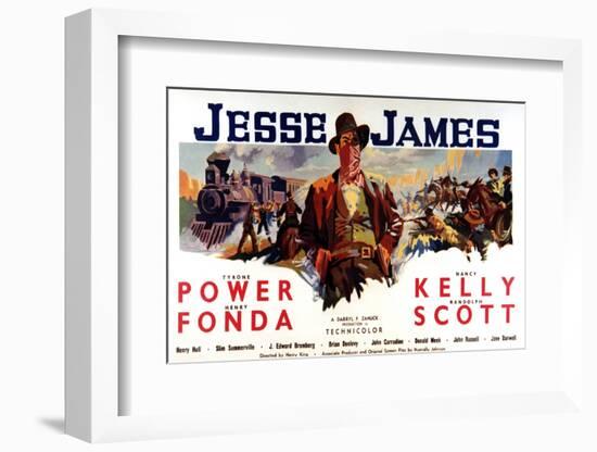 Jesse James, Tyrone Power As Jesse James, 1939-null-Framed Photo