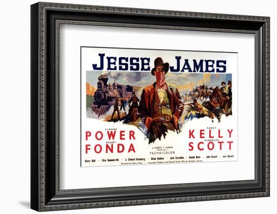 Jesse James, Tyrone Power As Jesse James, 1939-null-Framed Photo