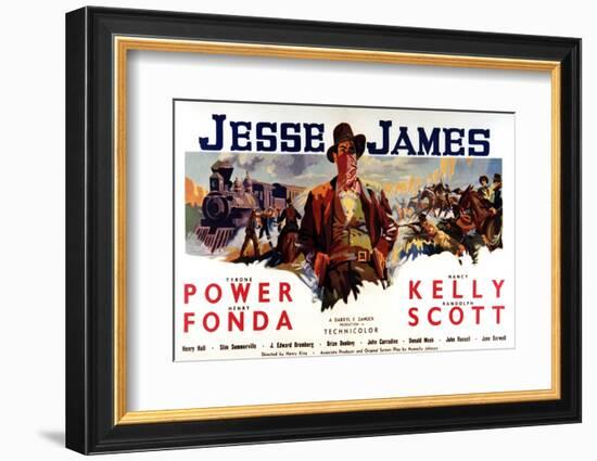 Jesse James, Tyrone Power As Jesse James, 1939-null-Framed Photo