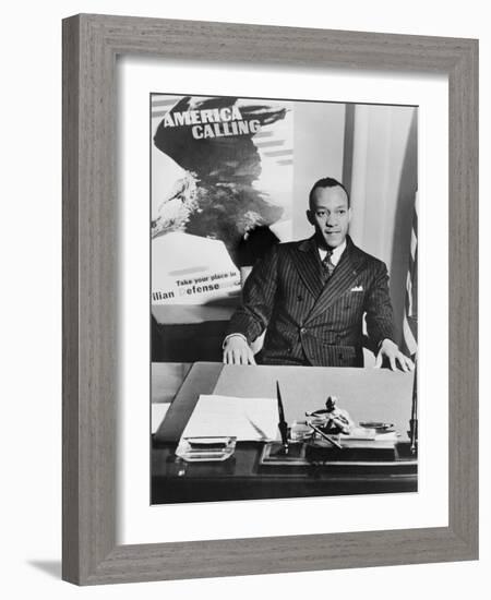 Jesse Owens as National Coordinator of Racial Activities in 1942-null-Framed Photo