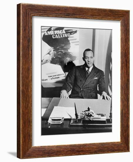 Jesse Owens as National Coordinator of Racial Activities in 1942-null-Framed Photo