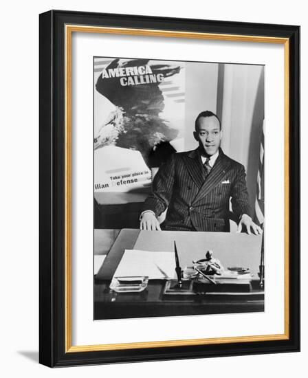 Jesse Owens as National Coordinator of Racial Activities in 1942-null-Framed Photo