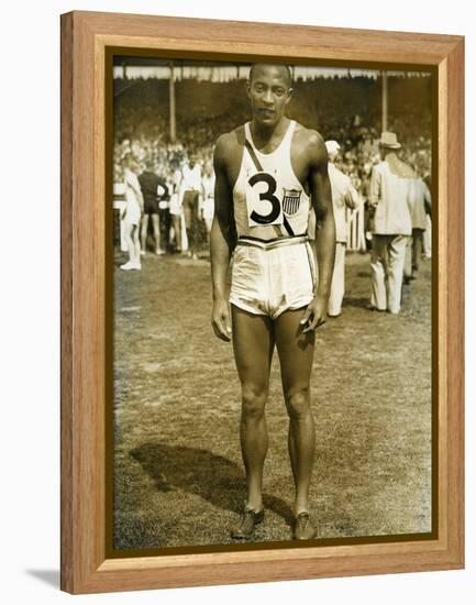 Jesse Owens at the Berlin Olympics, 1936-null-Framed Premier Image Canvas