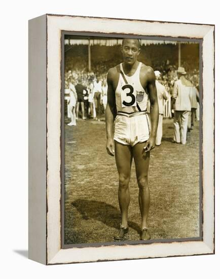 Jesse Owens at the Berlin Olympics, 1936-null-Framed Premier Image Canvas