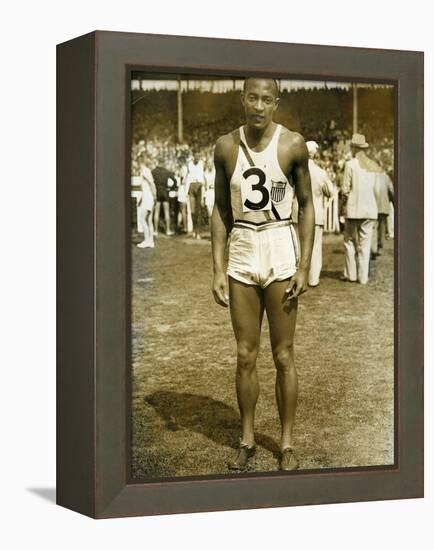 Jesse Owens at the Berlin Olympics, 1936-null-Framed Premier Image Canvas