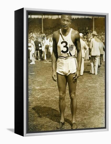 Jesse Owens at the Berlin Olympics, 1936-null-Framed Premier Image Canvas