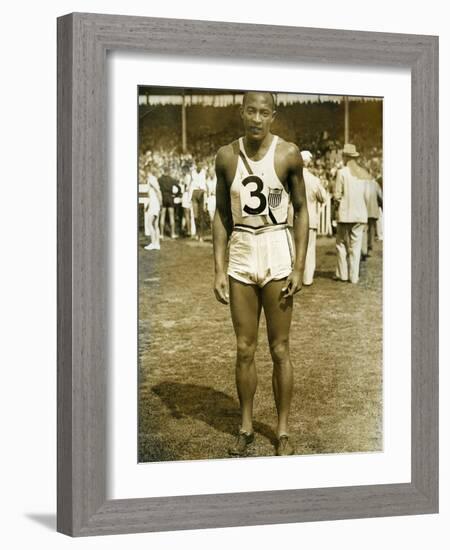 Jesse Owens at the Berlin Olympics, 1936-null-Framed Photographic Print