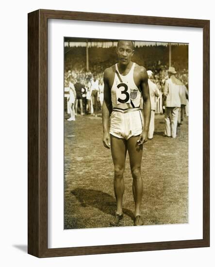 Jesse Owens at the Berlin Olympics, 1936-null-Framed Photographic Print