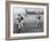 Jesse Owens Beating Baseball Player George Case in 100-Yard Dash in 1946-null-Framed Photo