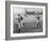 Jesse Owens Beating Baseball Player George Case in 100-Yard Dash in 1946-null-Framed Photo