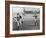 Jesse Owens Beating Baseball Player George Case in 100-Yard Dash in 1946-null-Framed Photo